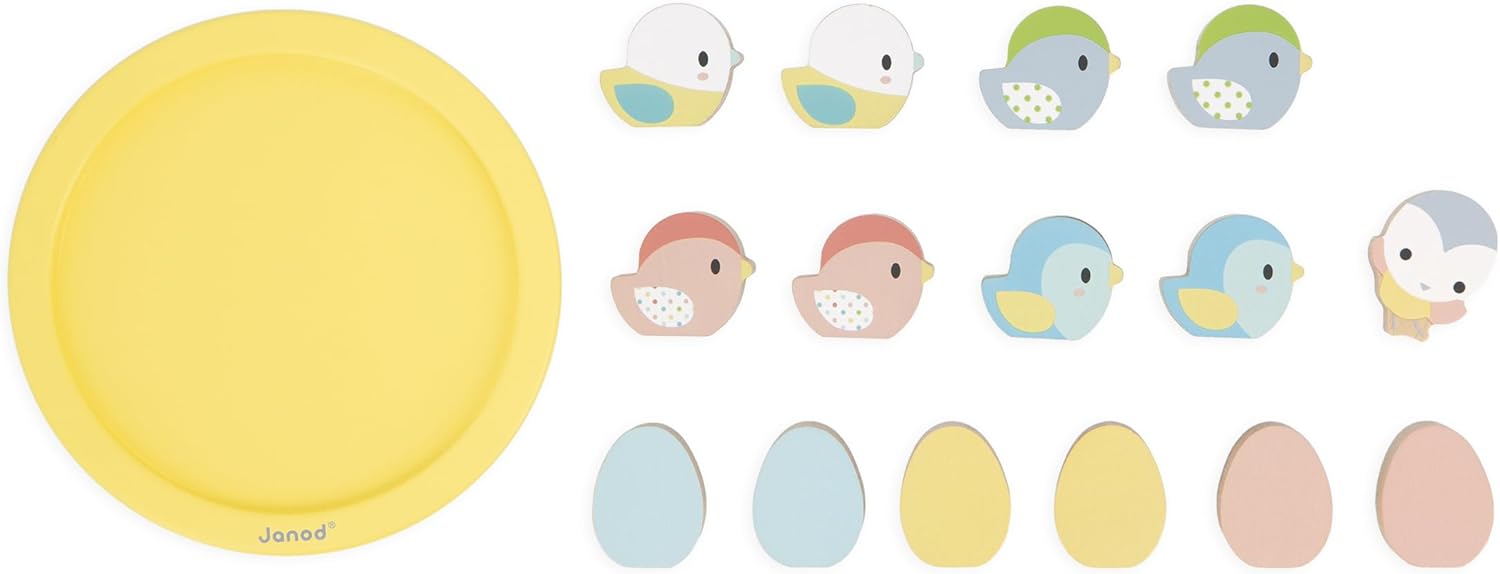 Janod J05146 Wooden Balance Toy - Develops Concentration and Dexterity - Awakening and First Age Game - from 24 Months, Multicoloured