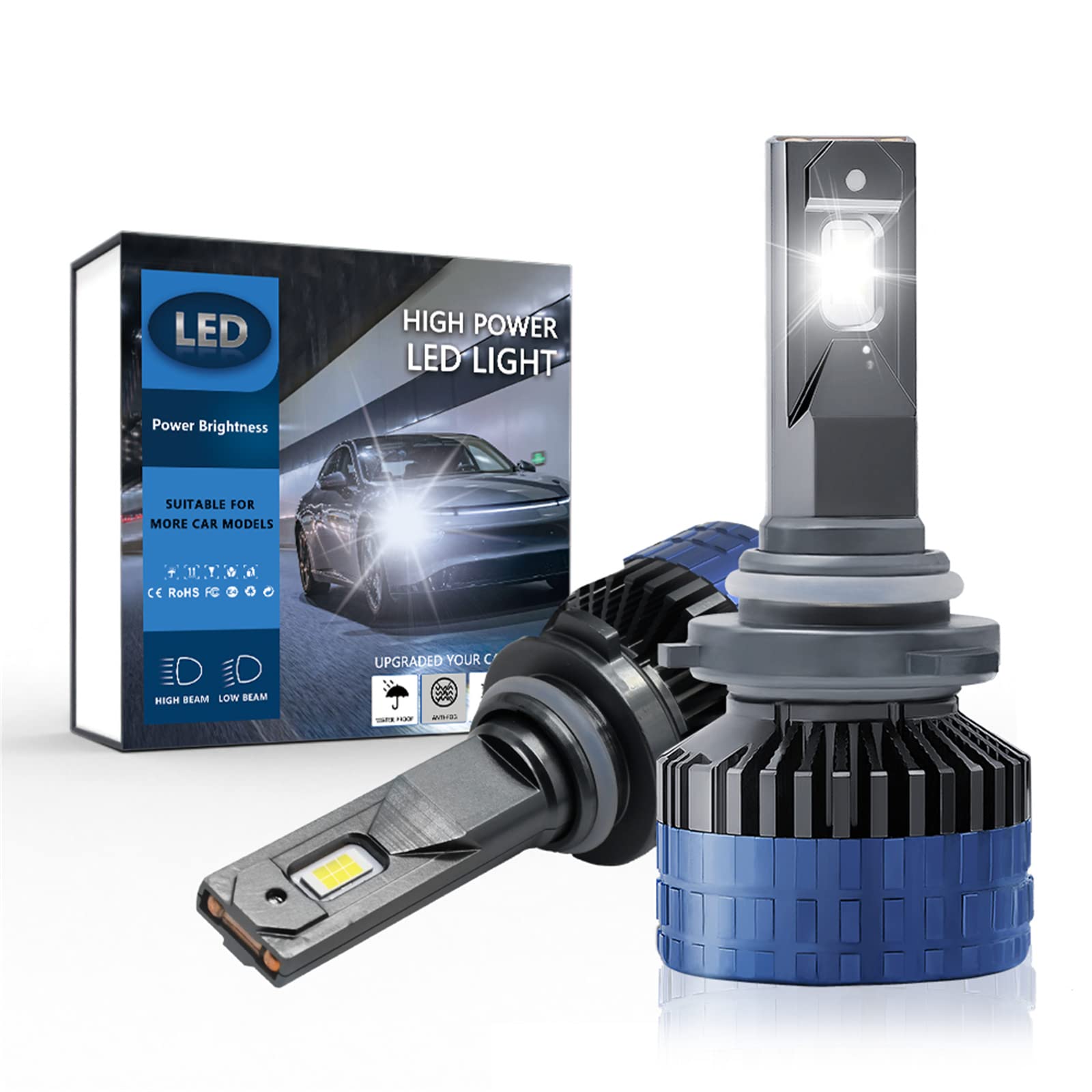 Bombillas LED Para Faros Delanteros, 400 W, 60000 Lúmenes, Kit De Conversión De Faros LED Superbrillantes, 6000 K, Blanco Frío, IP68 A Prueba De Agua, Paquete De 2,9005 hb3