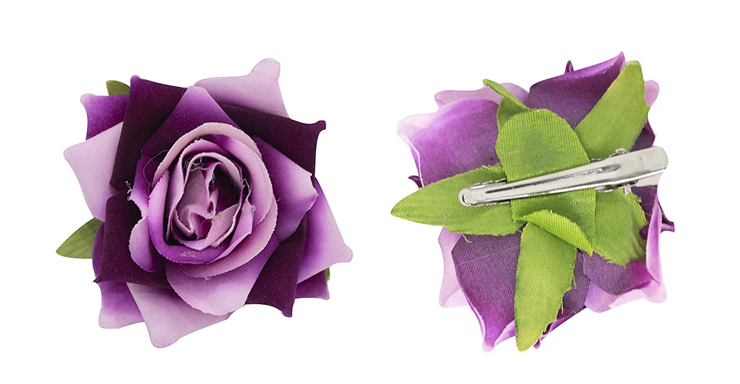 Ekan Artificial Velvet Rose Flower Hair Clip And Pin Brooch For Women Juda Maker Head Bride Women Rose Flower Hair Accessories Hair Clip Set Of 2 Pcs (Light Purple) (B09Z2G825G) Amazon Price History, Amazon Price Tracker