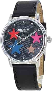 【新品】COACH レディース 腕時計 星 Amazon | [コーチ] 腕時計 レディース 星柄 ブラック レザー 革
