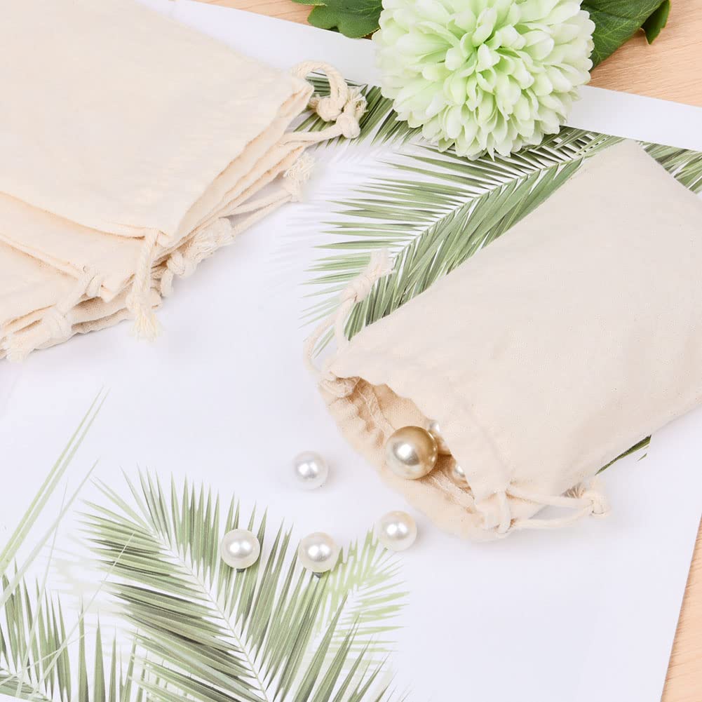 Aucuu 25PCS Bolsas de Algodón, 10 x 15 cm, Sacos de Caramelos, Mini Bolsas de Dinero, Bolsas de Regalo para Fiestas de Cumpleaños, para Bodas, Navidad