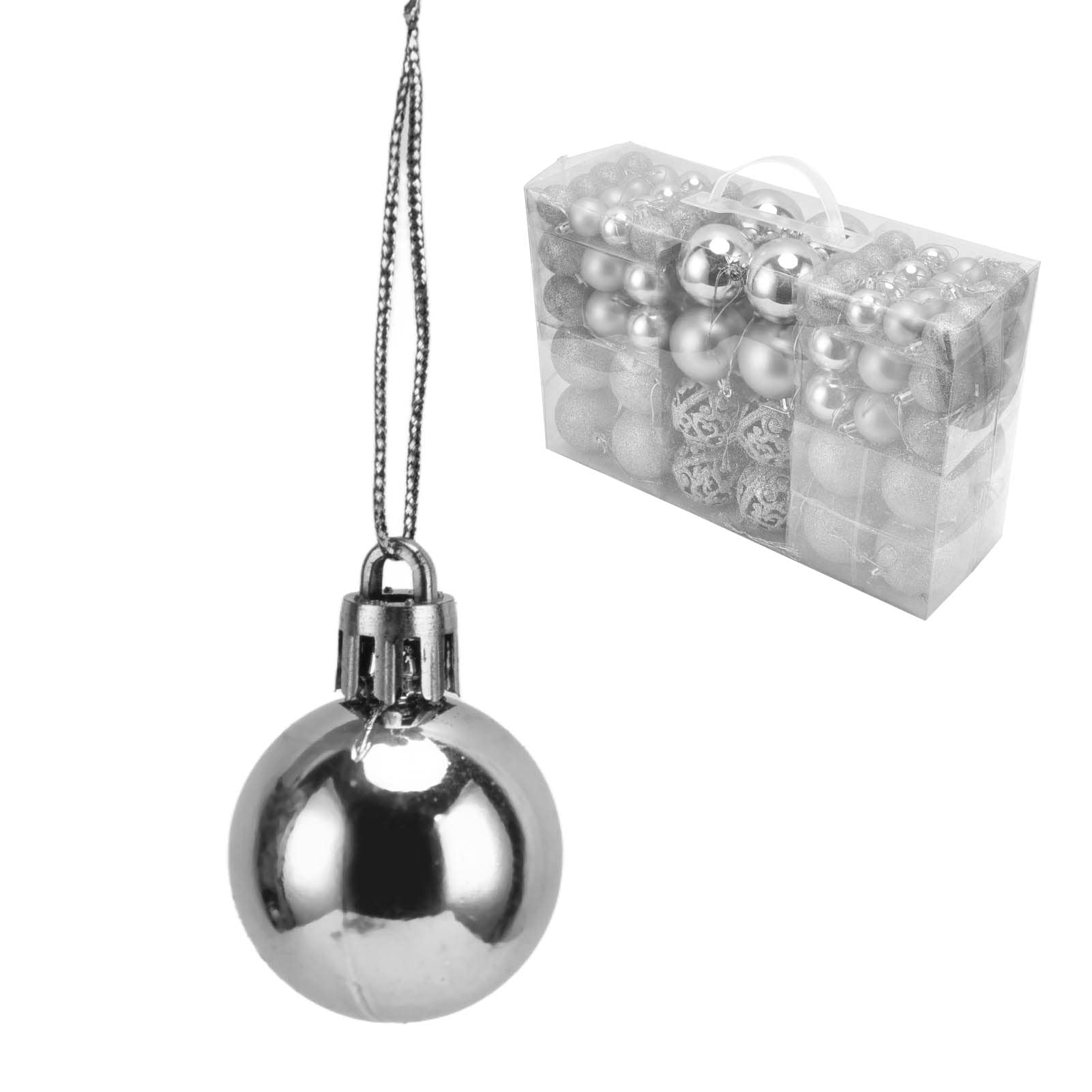 Juego de 100 bolas de Navidad, decoraciones colgantes de temporada, bolas de Navidad de plástico inastillables, juego a granel para decoración de árbol de Navidad (plateado)