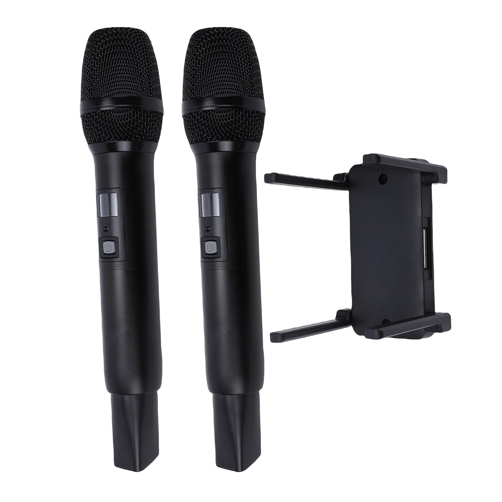 Jectse Bezprzewodowy System Mikrofonowy, Podwójny Mikrofon Karaoke UHF z Akumulatorowym Odbiornikiem, do śpiewania Karaoke, przemówień, Wesel, Imprez DJ-skich