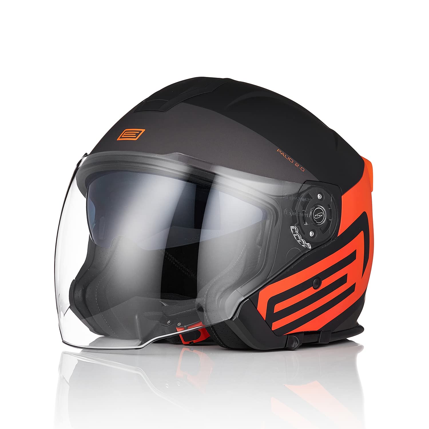 ORIGINE Casco Moto Jet Casco Scooter con Doppia Visiera Omologato ECE 22-06