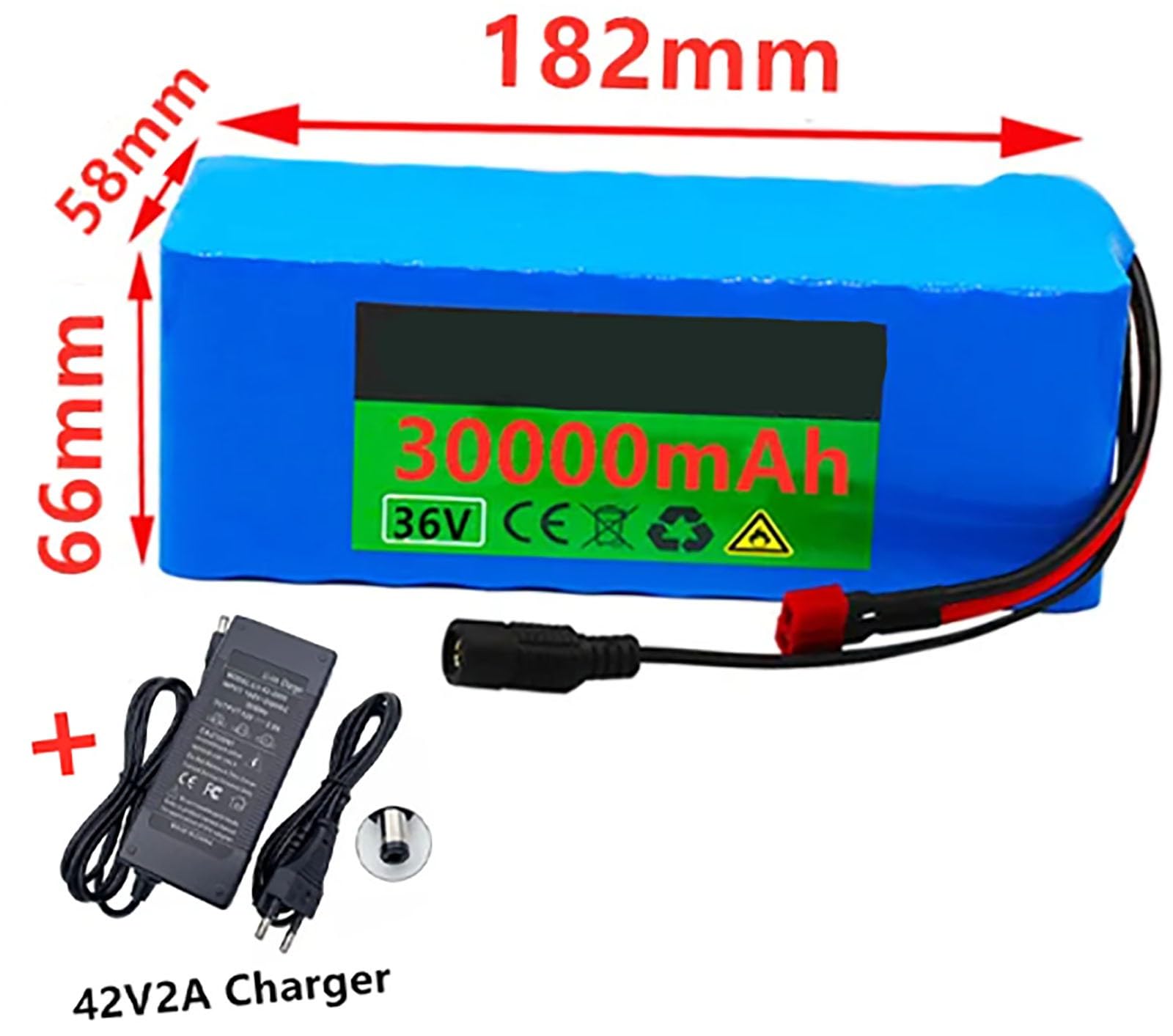 Batterie 36V 30Ah pour vélo électrique Batterie au Lithium 10S3P Ebike avec Chargeur Batterie au Lithium Batterie de Scooter 36V 30ah pour Moteurs 250W 500W 1000W
