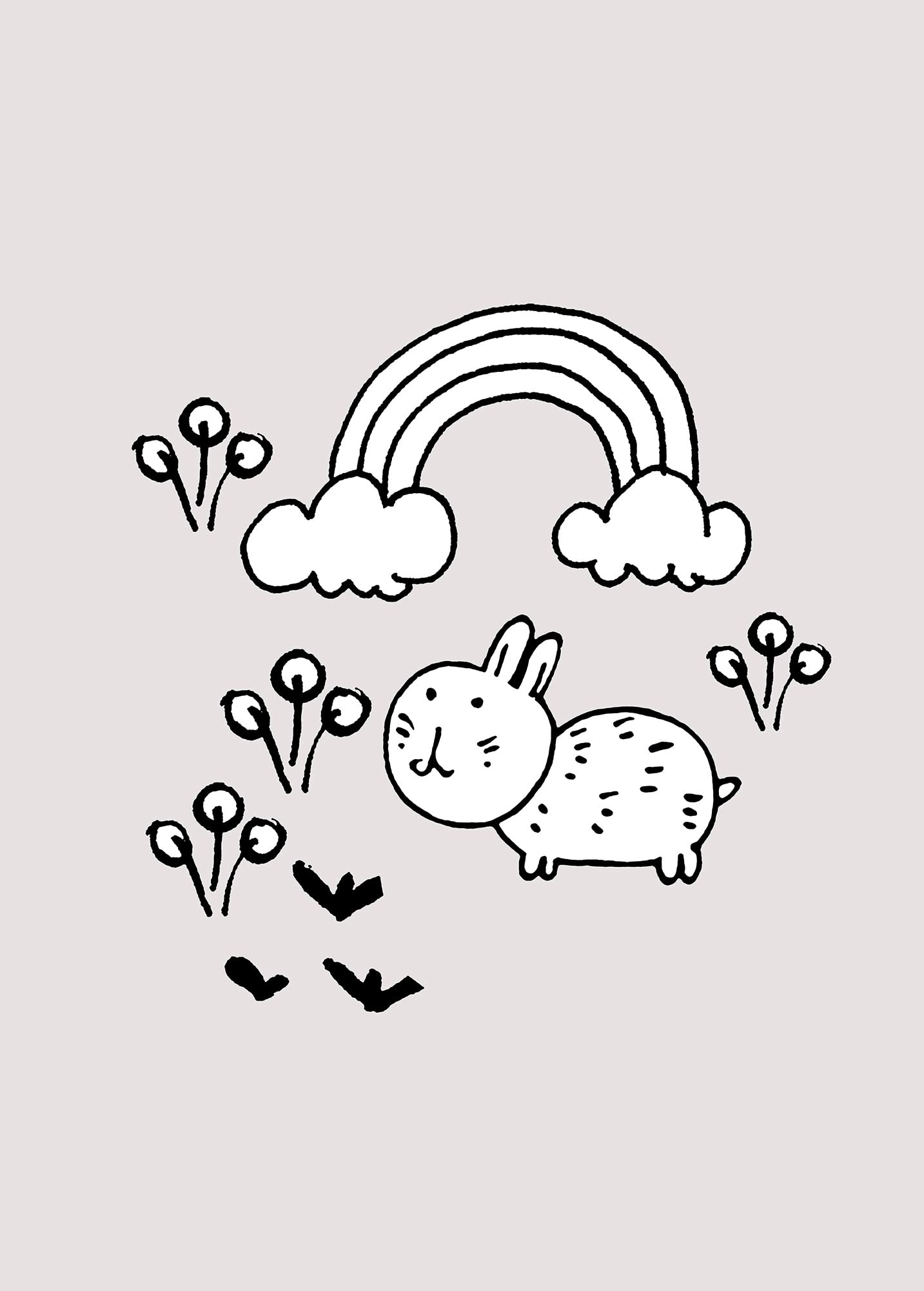 Póster de pared PURE Boutique Scribble Bunny 50x70 cm Comar para renovar paredes vacías