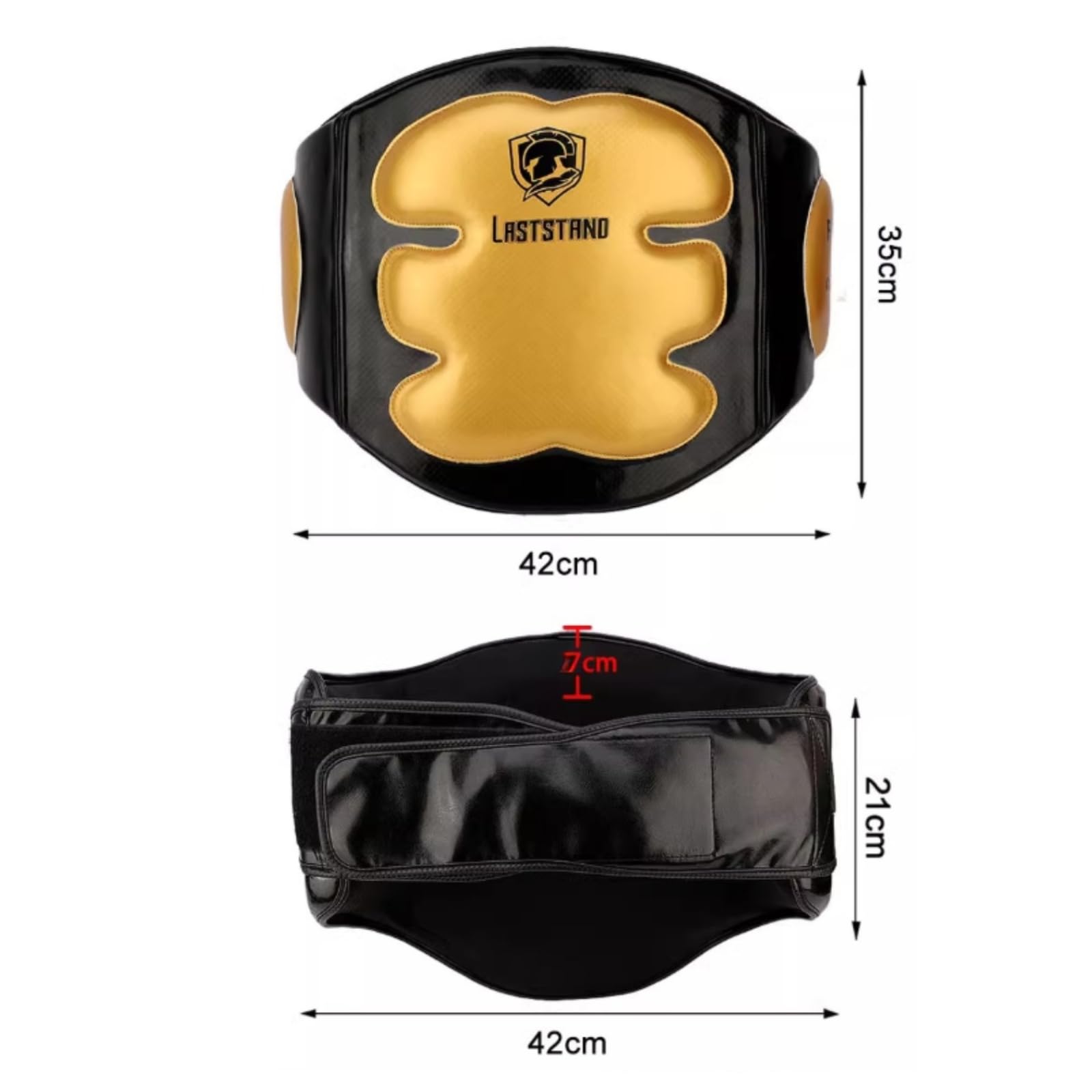 Colpitore Addominale Professionale, Oro E Nero, Cintura Protettiva da 70mm | Impatto Assorbente, Imbottito, Paracolpi per la Vita, Allenamento a Casa