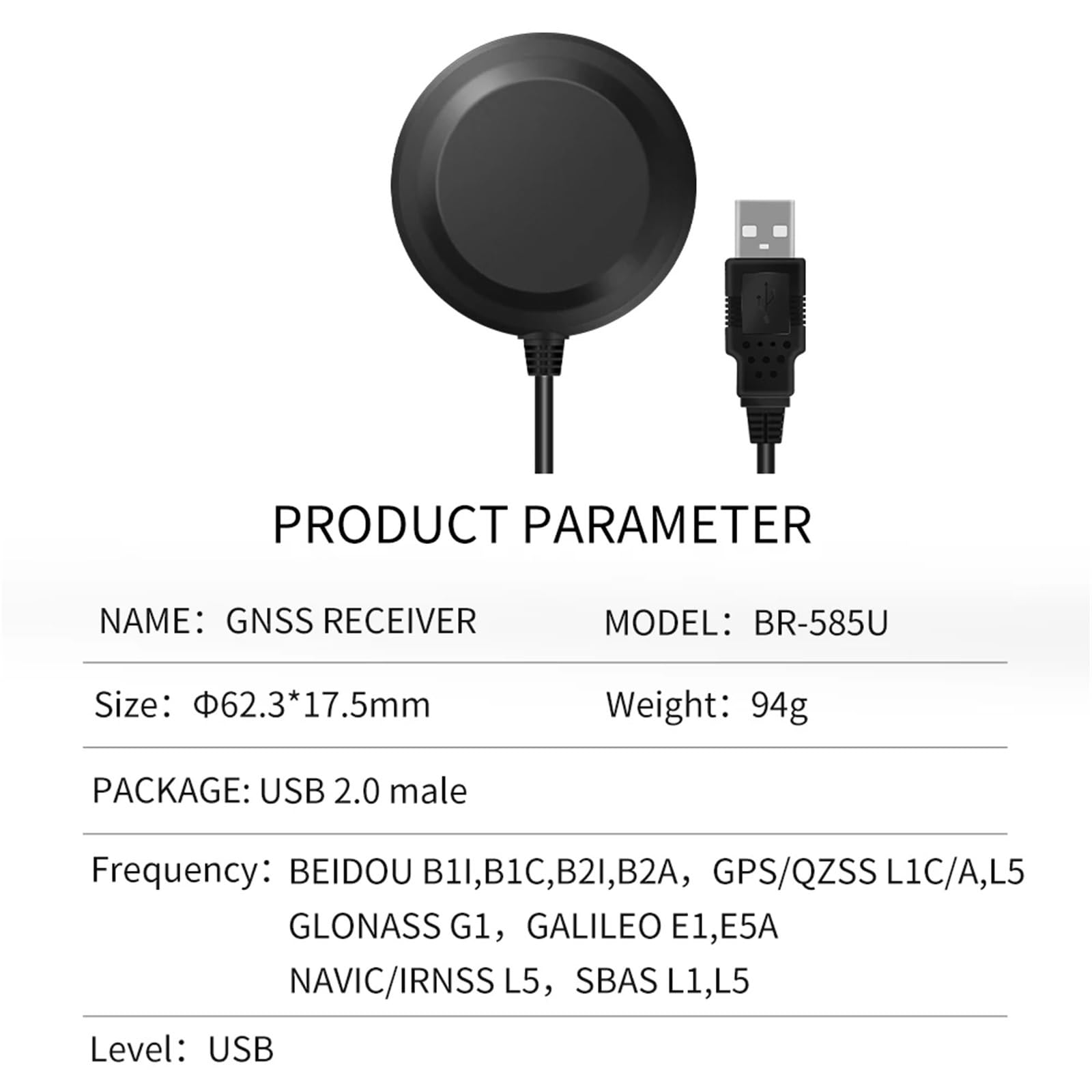 Kompatibel mit Beitian GNSS-Empfänger, Einzel-Beidou-GPS-Modul, Antenne, integrierter UAV-Flugsteuerung RTK mit Kompass BP-585(BR-585U USB Level)
