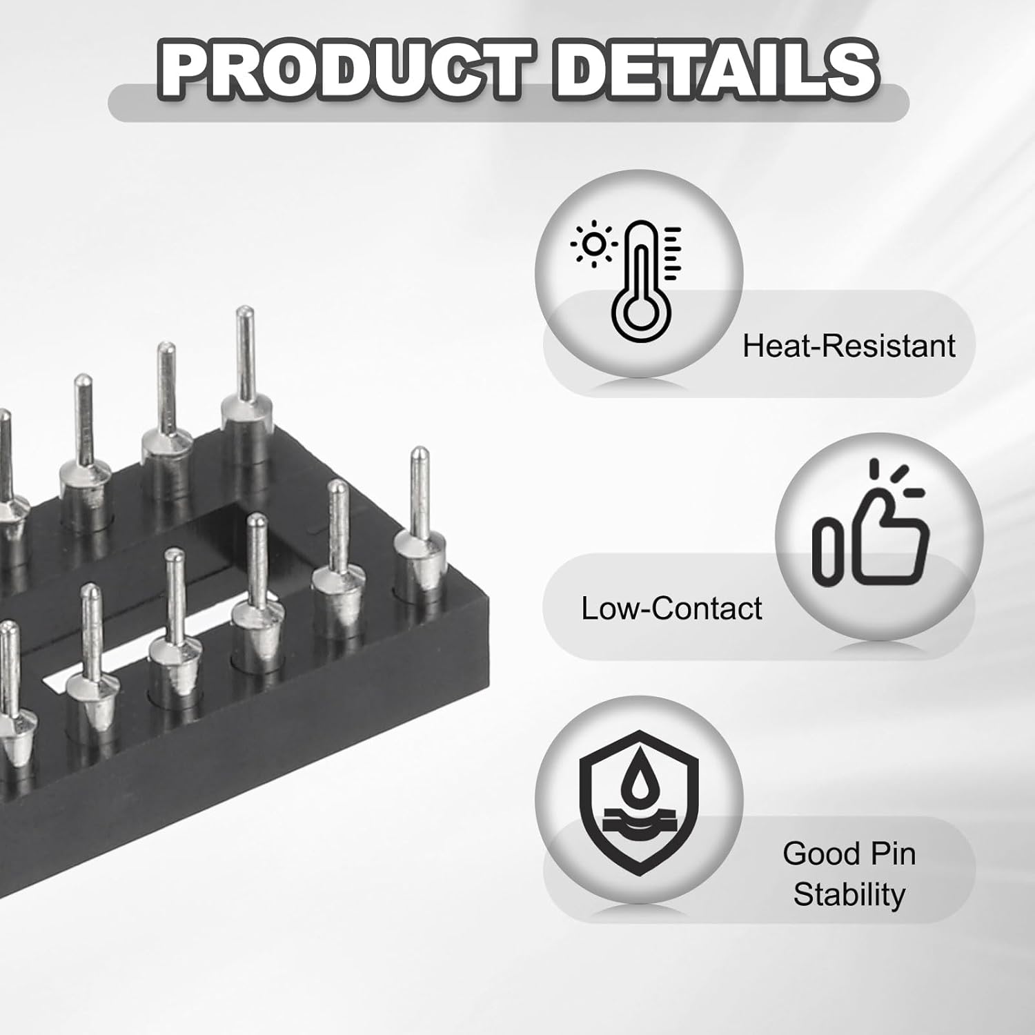 MECCANIXITY 10Pcs 500V DIP IC Chip Socket Adapter 2.54mm Pitch 20 Round Pins with Single-Sided Tin-Plated Circuit Board for Breadboard PCB Board Chip
