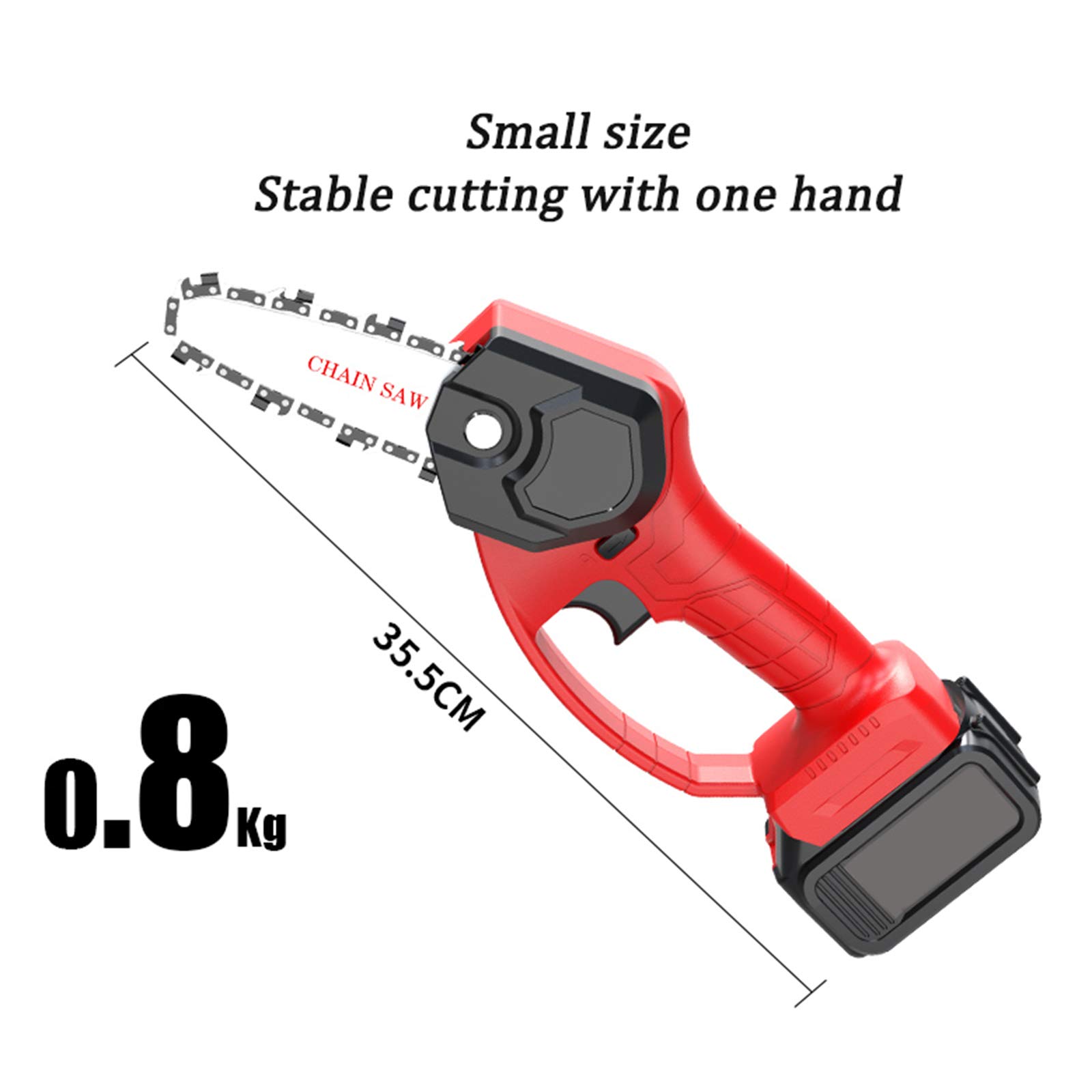 Minimotosierra inalámbrica, Sierra de Cadena portátil de 4 Pulgadas con batería Recargable para Cortar Madera, Ramas de árboles, Tijeras de podar, Patio, hogar y jardín