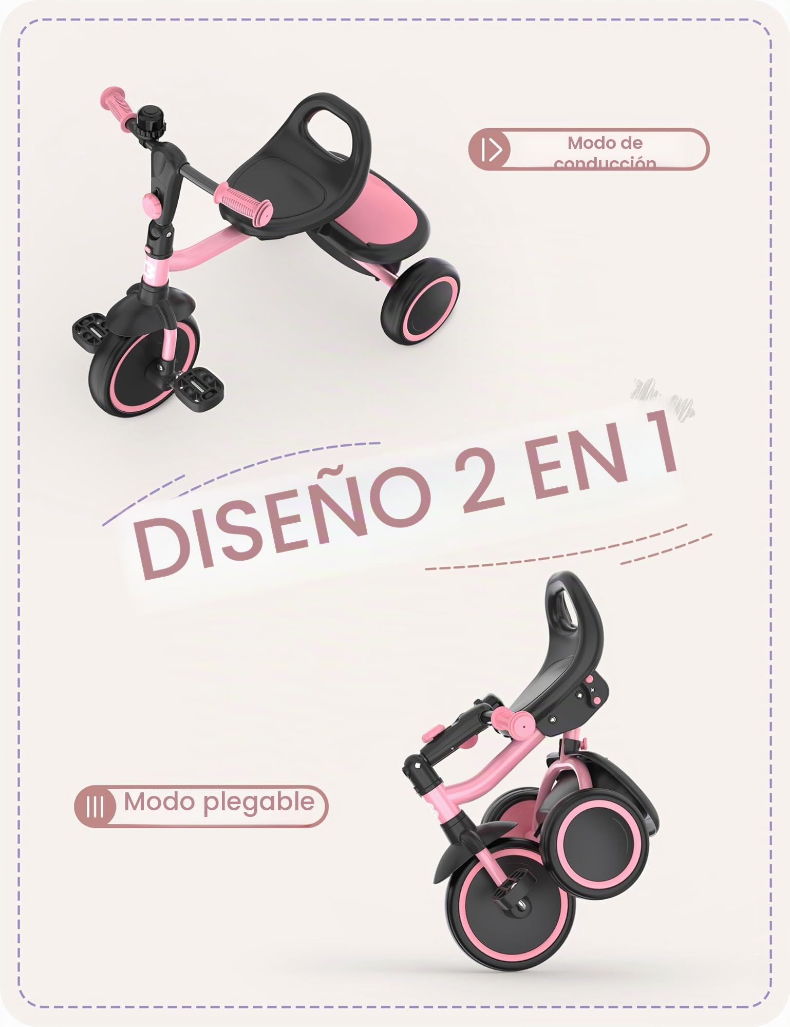 besrey Triciclo para Niños de 18 Meses a 5 Años, Triciclo para Niños Pequeños, Regalo y Juguetes para Niños y Niñas, Triciclos para Niños Unisex