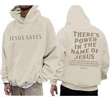 Christian Jesus Saves Hoodies for Men Inspirational Religious Faith Sweatshirts Vintage Bible Verse Graphic Pullovers