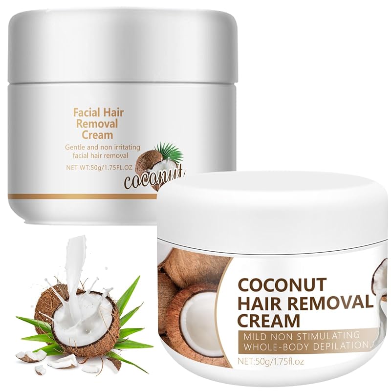Creme depilatório facial e corporal Yniquet com coco, pacote com 2