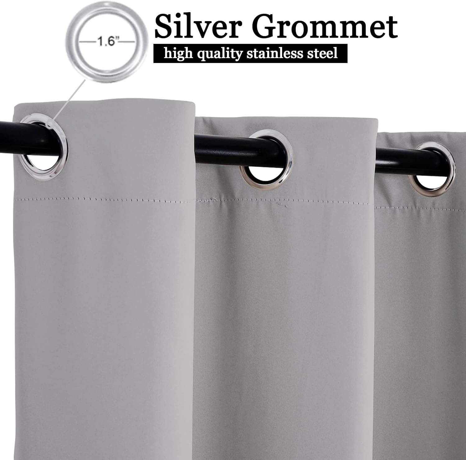 Outdoor Curtains for Garden Patio Gazebo Pergola Waterproof Windproof Blackout Outdoor Curtains Thermal Insulated Outdoor Curtains for Garden Patio Door Double Grommet(Top and Bottom)