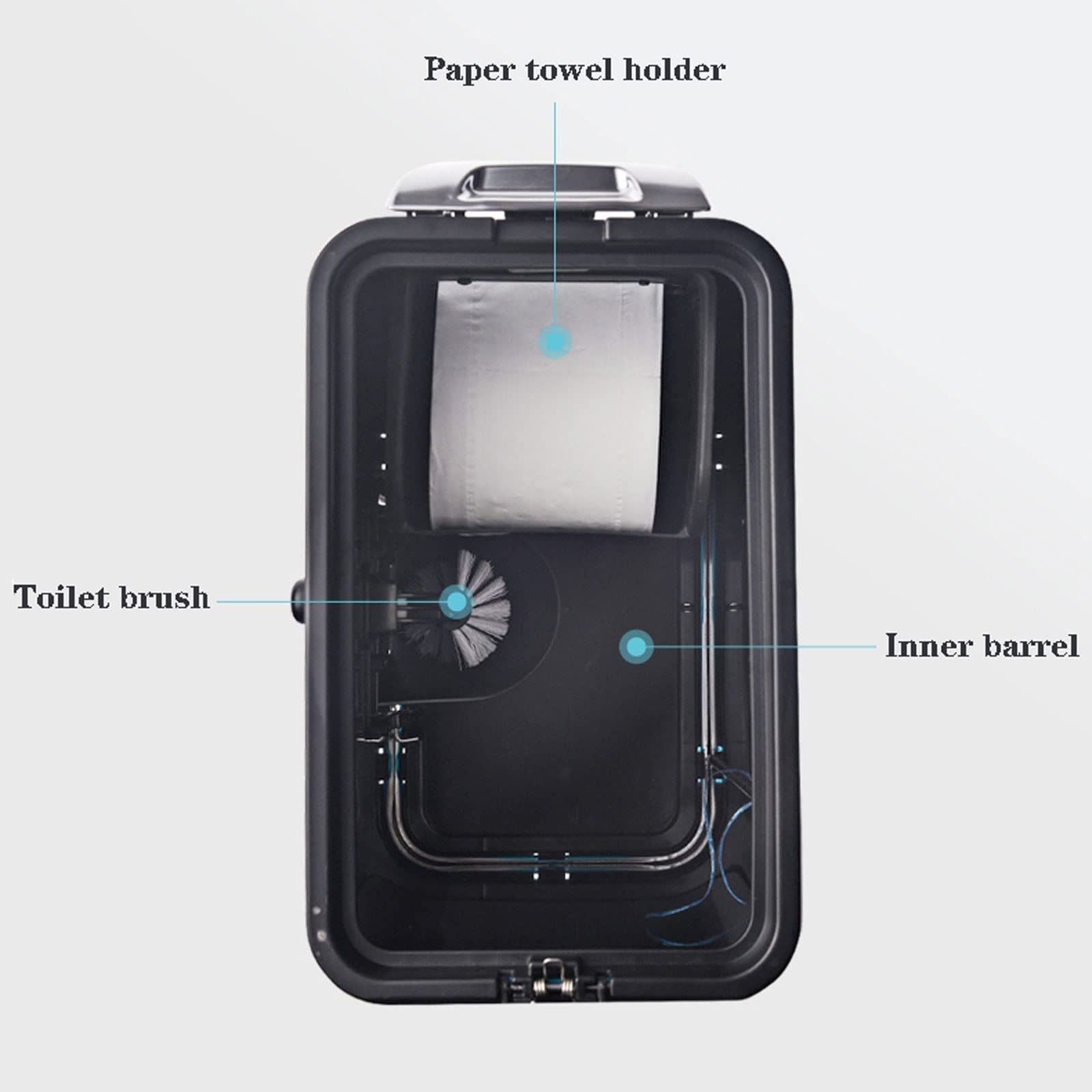 Pattumiera da Cucina 7L Bagno per Uso Domestico Induzione Intelligente con Coperchio Cestino per rifiuti Cestino per rifiuti per Ufficio Cestino per rifiuti