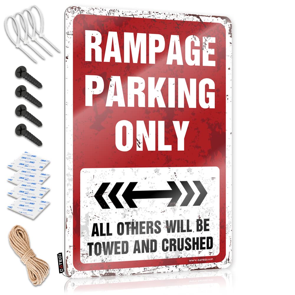 Bbq Signs Outdoor Rampage Parking Only Tin Sign Bedroom Door Sign Tin Signs Warning(30X40CM)