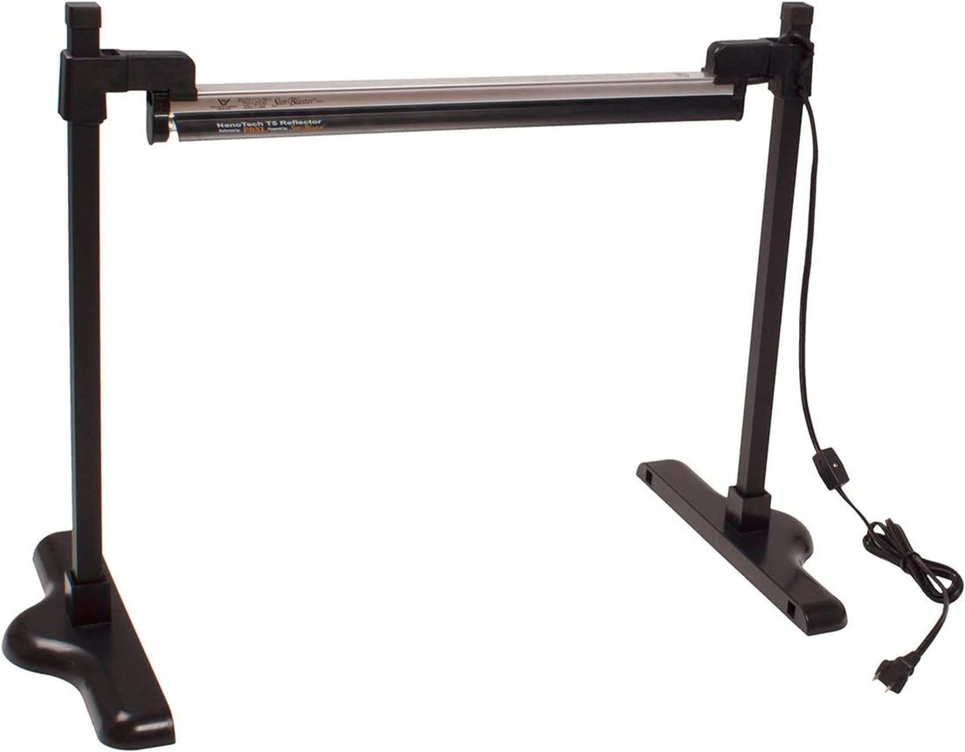 SunBlaster Universal Powder-Coated Aluminum Adjustable Lighting Stand with Heavy-Duty Plant Growing Tray, Fits All Size T5 Light Strips