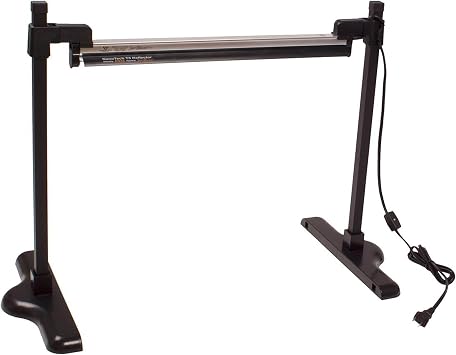 SunBlaster Universal Powder-Coated Aluminum Adjustable Lighting Stand with Heavy-Duty Plant Growing Tray, Fits All Size T5 Light Strips