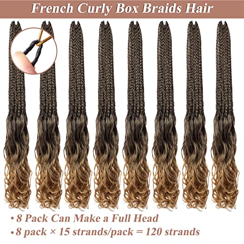 Ruiyok 8 Packs French Curl Crochet Braids 14 Inch Goddess Box Braids Crochet Hair Pre Looped Bouncy Crochet Box Braids With Curly Ends Synthetic French Curly Braiding Hair For Women #TOP3