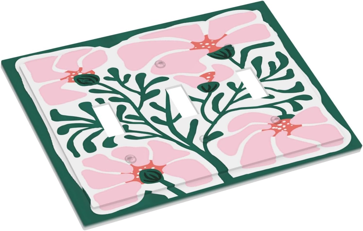 Boho Matisse Floral 3 Gang Triple Toggle Light Switch Wall Plate Cover Decorative Electrical Faceplate Abstract Flowers Colorful Contemporary Modern Aesthetic Vintage Cute Minimalist Rustic Room Decor image 3