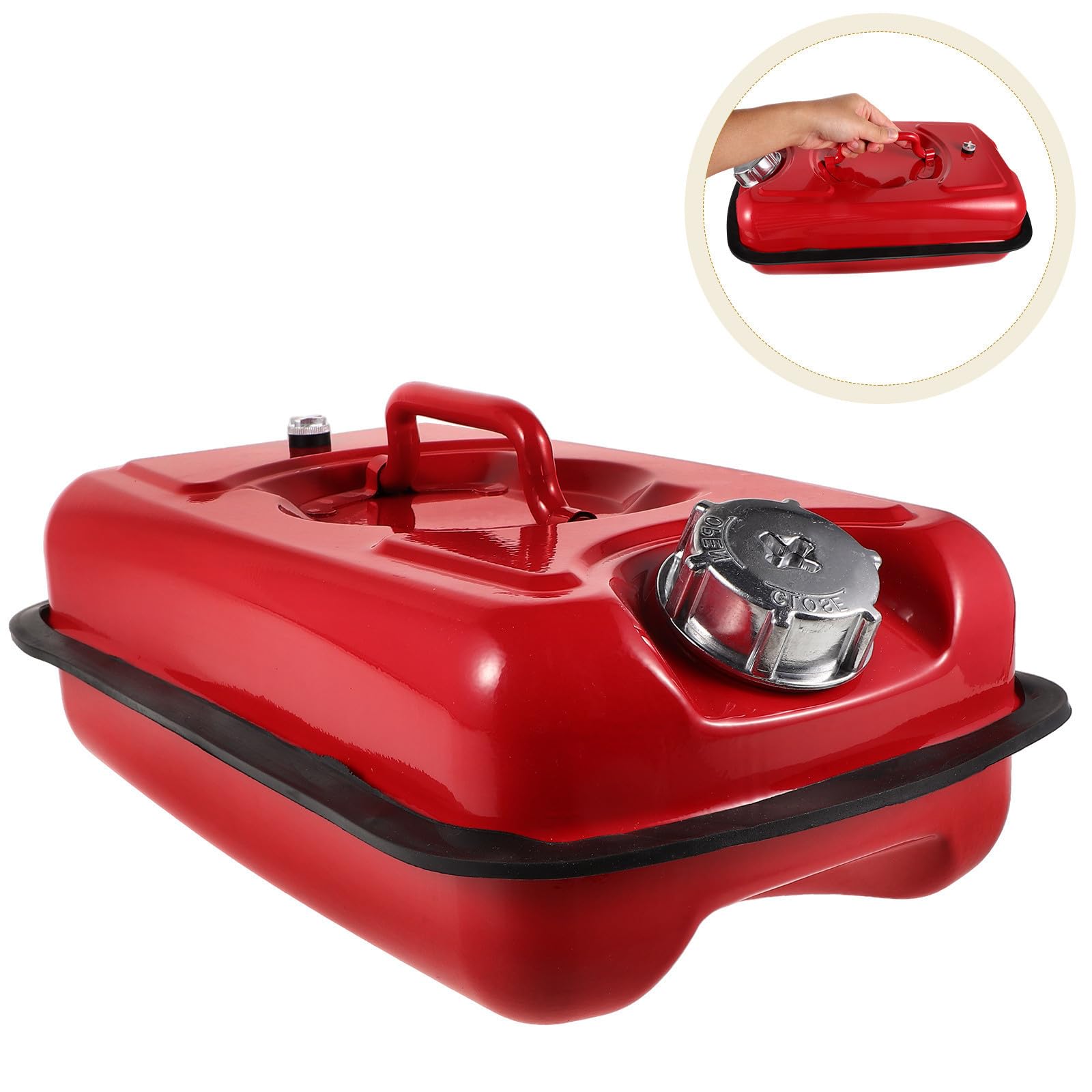 POPETPOP Tanque de Gasolina Rectangular de 5l con Tapa y Sello Hermético, Depósito Portátil para Generadores y Vehículos todo Terreno en Tareas al Aire Libre
