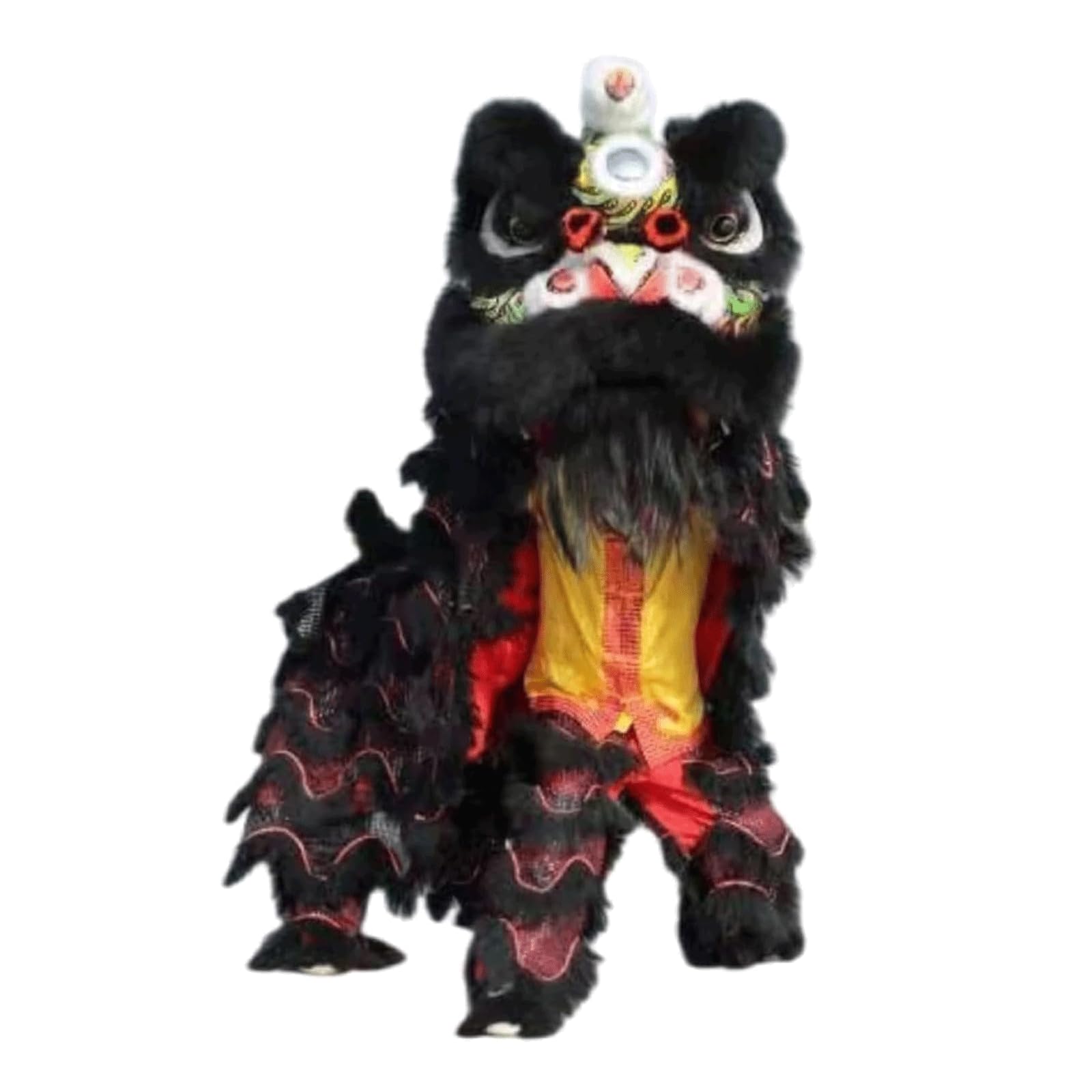 BKEKM Löwentanz-Set, traditioneller Löwentanz, Löwenerwachen, südländisches Wolllöwentanzkostüm, wunderschönes Löwenmaskottchen, Löwentanz-Requisiten