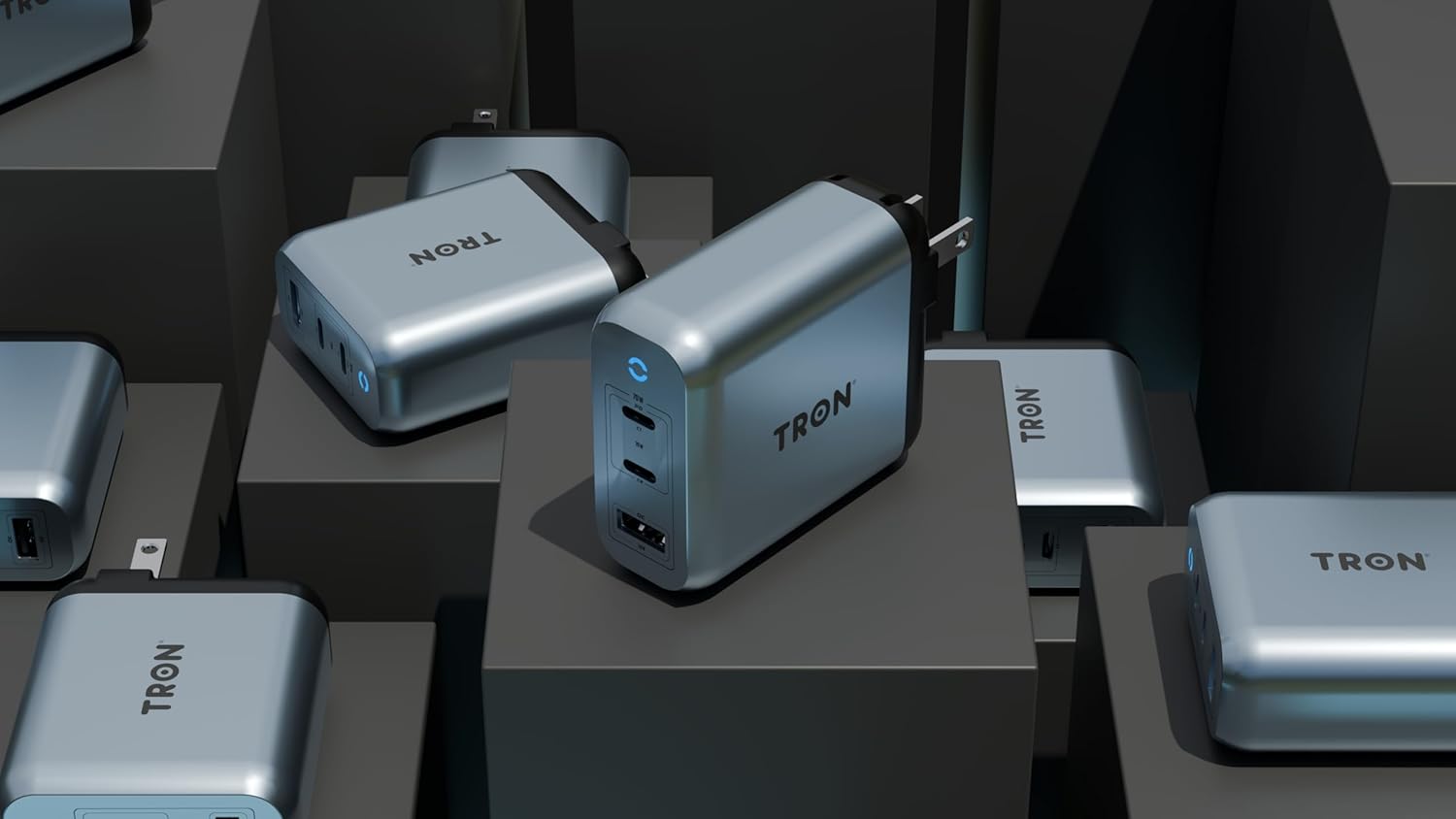 TRON 70W Power Adapter, Universal Compatibility, CNC Aluminum Construction, Fast Charging for iPhone, iPad, MacBook, Android, TR78