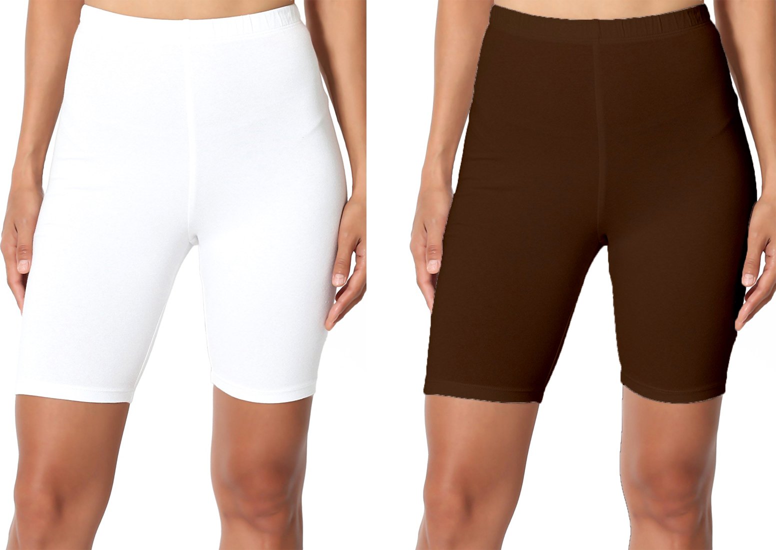 Omikka Women's Bio-Wash Knee Length Fitness Workout Running Yoga Shorts (Pack of 2)-image-45