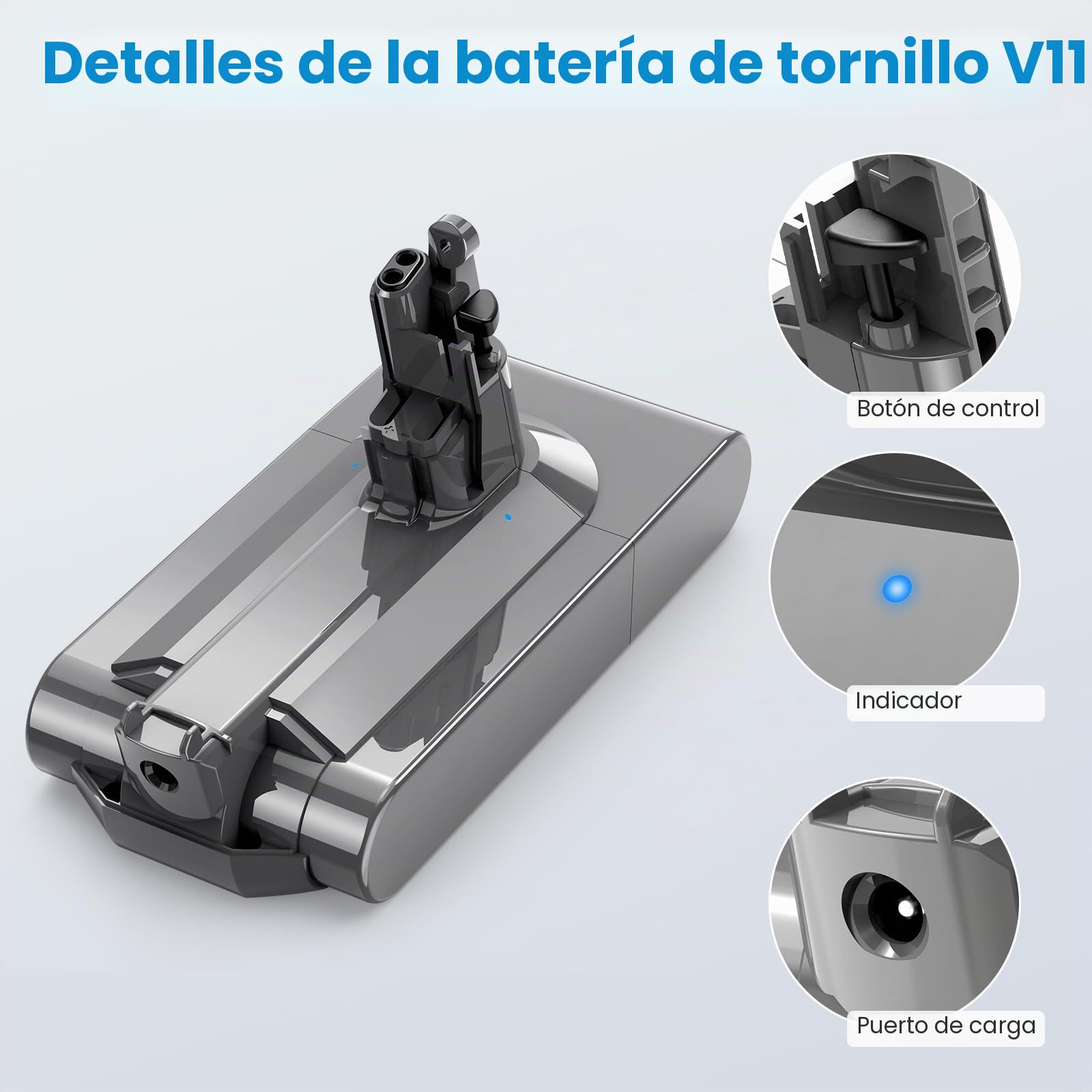 ASUNCELL 3900mAh V11 Batería para Dyson (Instalación de Tornillos), 25.2V Baterías de Repuesto para la Aspiradora Dyson V11 Animal V11 Absolute V11 Motorhead, con filtros, cepillos y Tornillos