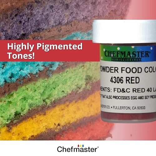 Miniatura 10 de Chefmaster Color caramelo en polvo seco amarillo  Tonos vibrantes  Chocolate, macarons, fondant  Decoración  Tinte de grado profesional  Fácil de