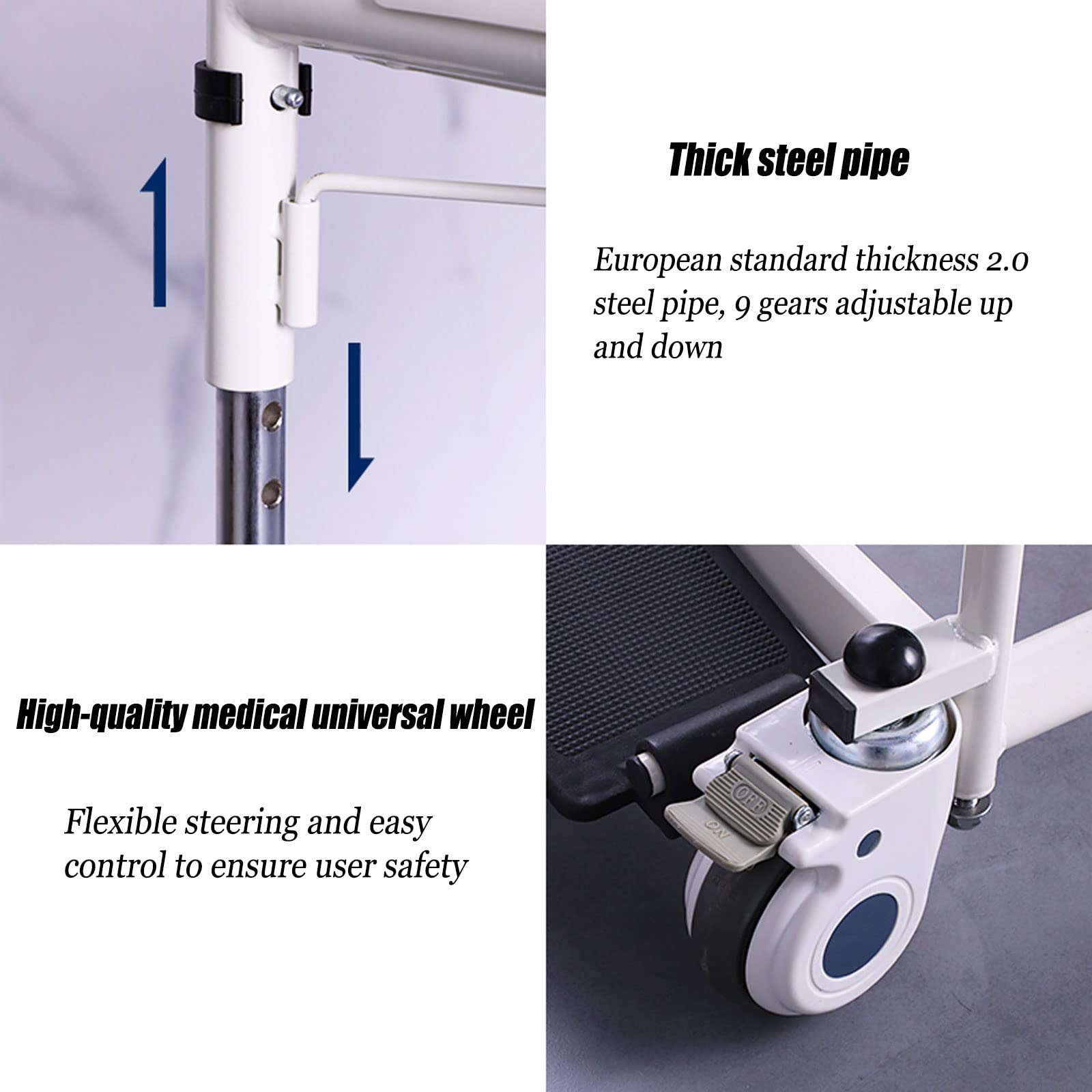 Imove - Silla de elevación y transferencia para pacientes, silla de ruedas multifuncional con ruedas e inodoro integrado, silla de ducha con ruedas para ancianos paralizados, personas con
