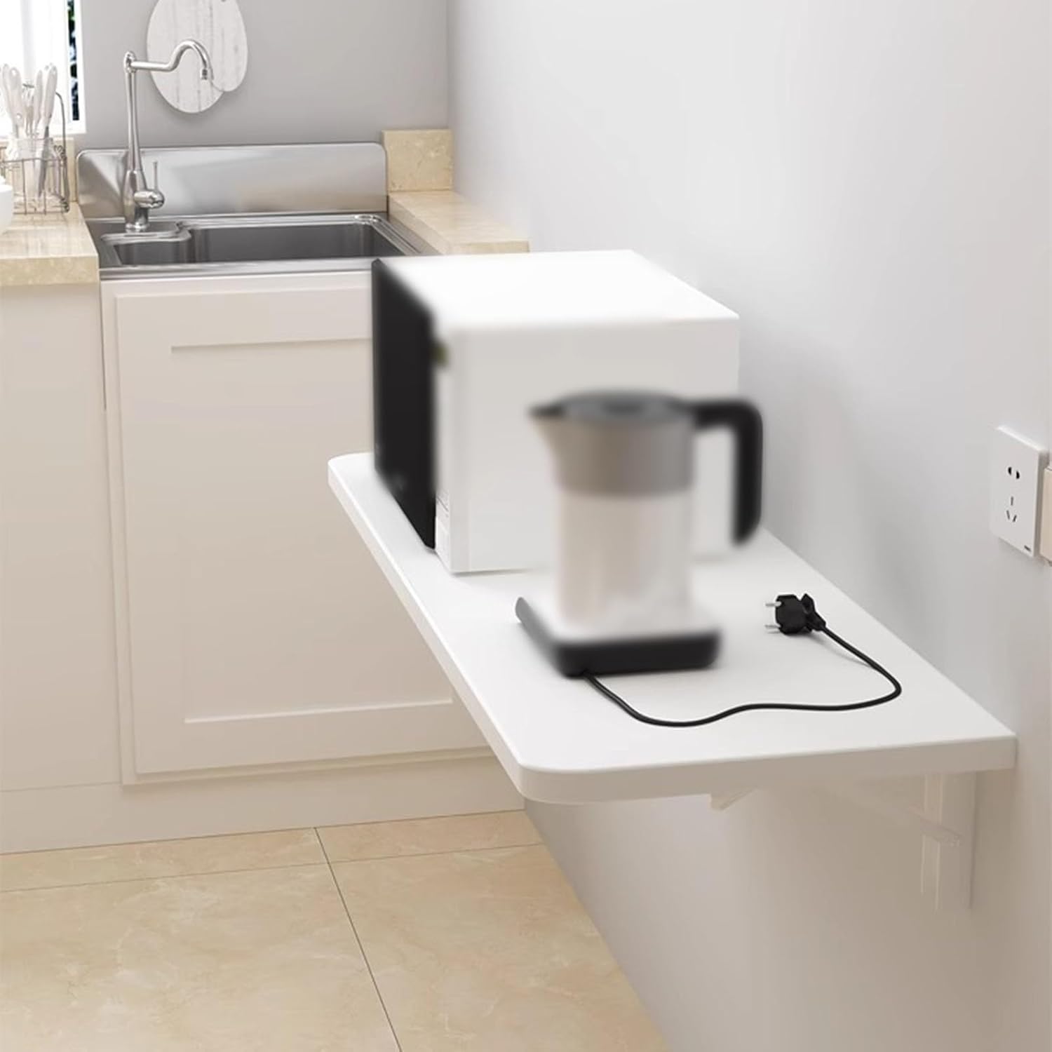 Wall Table Fold Down Laundry Folding Table Wall Mounted Kitchen Restaurant Home Bar Work Table, for Kitchen Laundry Room Bathroom Bedroom (Size : 39.3 * 11.8in)