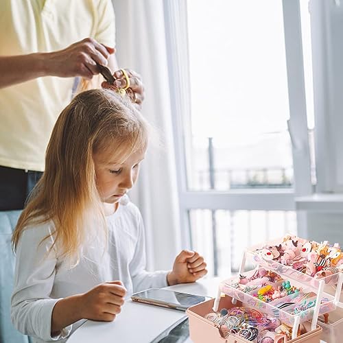 Miniatura 8 de Caja de almacenamiento multiusos de tres capas de 12 pulgadas, caja de herramientas plegable, estuche de arte y manualidades, diadema para el