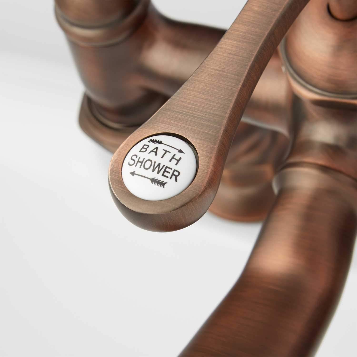 Signature Hardware 205509 Glenwood Deck Mounted Roman Tub Filler with Variable Couplers- Includes Telephone Style Hand Shower - Oil Rubbed Bronze