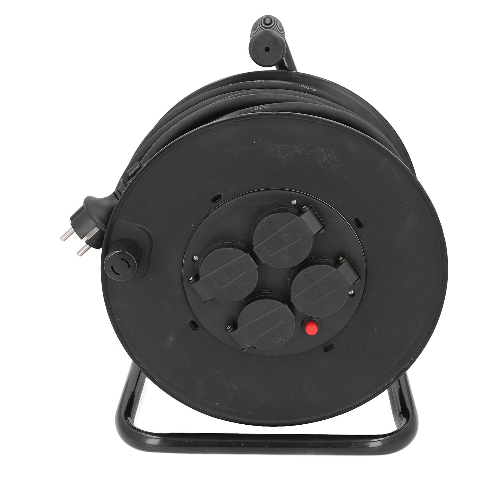 Hyuduo Avvolgicavo Prolunga per Esterni Bobina 35m H05RR F 3G2.5mm² 4 Prese IP44 Acciaio Inossidabile PP Neoprene Rame per Officina da Giardino Uso in Cantiere