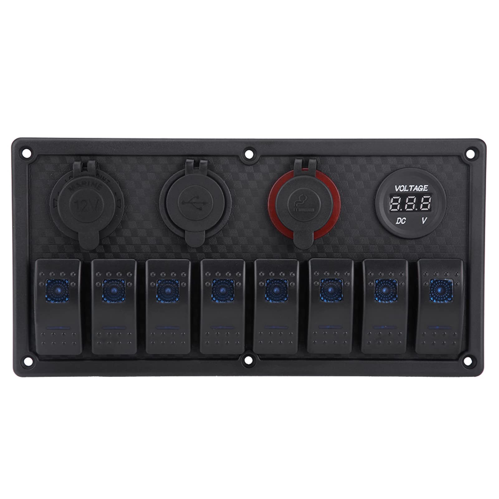 8 Panel Przełączników Samochodów Gangów, Przełącznik Wahacza z Napięciem i Podwójnymi Portami USB, Universal dla Pojazdu 12V-24V, Jacht, Statek, Samochód, łatwy w Instalacji,
