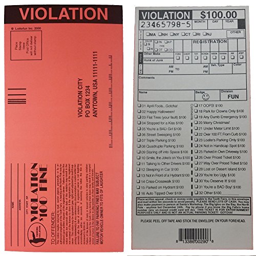 Novelties Wholesale Fake Parking TicketsSet of 100 (B00141AODW