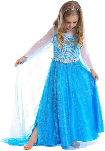 Miniatura 4 de Plustrong Vestido Elsa para niñas, vestido de princesa, disfraz de Elsa para niña pequeña