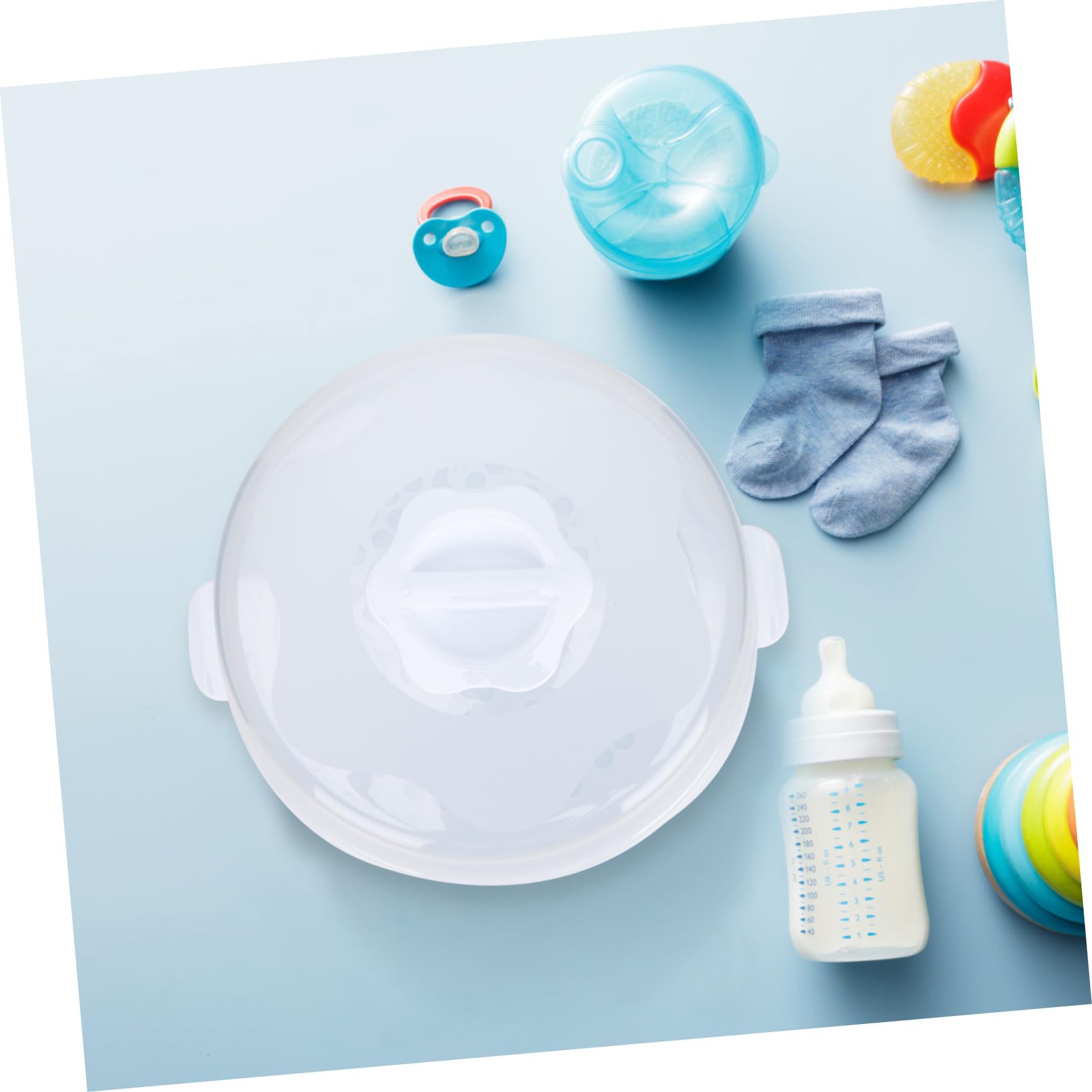Caja Esterilizadora para Biberones de Microondas Portátil de Color Claro