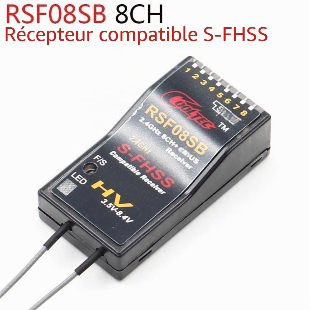 Cooltechnology RSF08SB Récepteur Futaba S-FHSS 8CH+SBUS compatible pour 10J, 8J, 6K, 6J, 14sg, T16SZ, 18MZWC, 18SZ, TM-FH