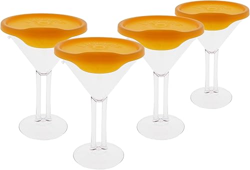 Vista 10 de LipLidz - Vasos de Martini reutilizables, paquete de 4, vasos de plástico sin BPA de doble tallo de 10 onzas con tapa, hechas en Estados Unidos