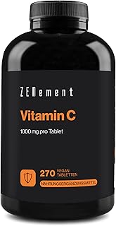 Vitamin C hochdosiert mit 1000mg Vitamin C je Tagesdosis | 270 Ascorbinsäure Vitamin C Tabletten natürliches Vitamin C | I...