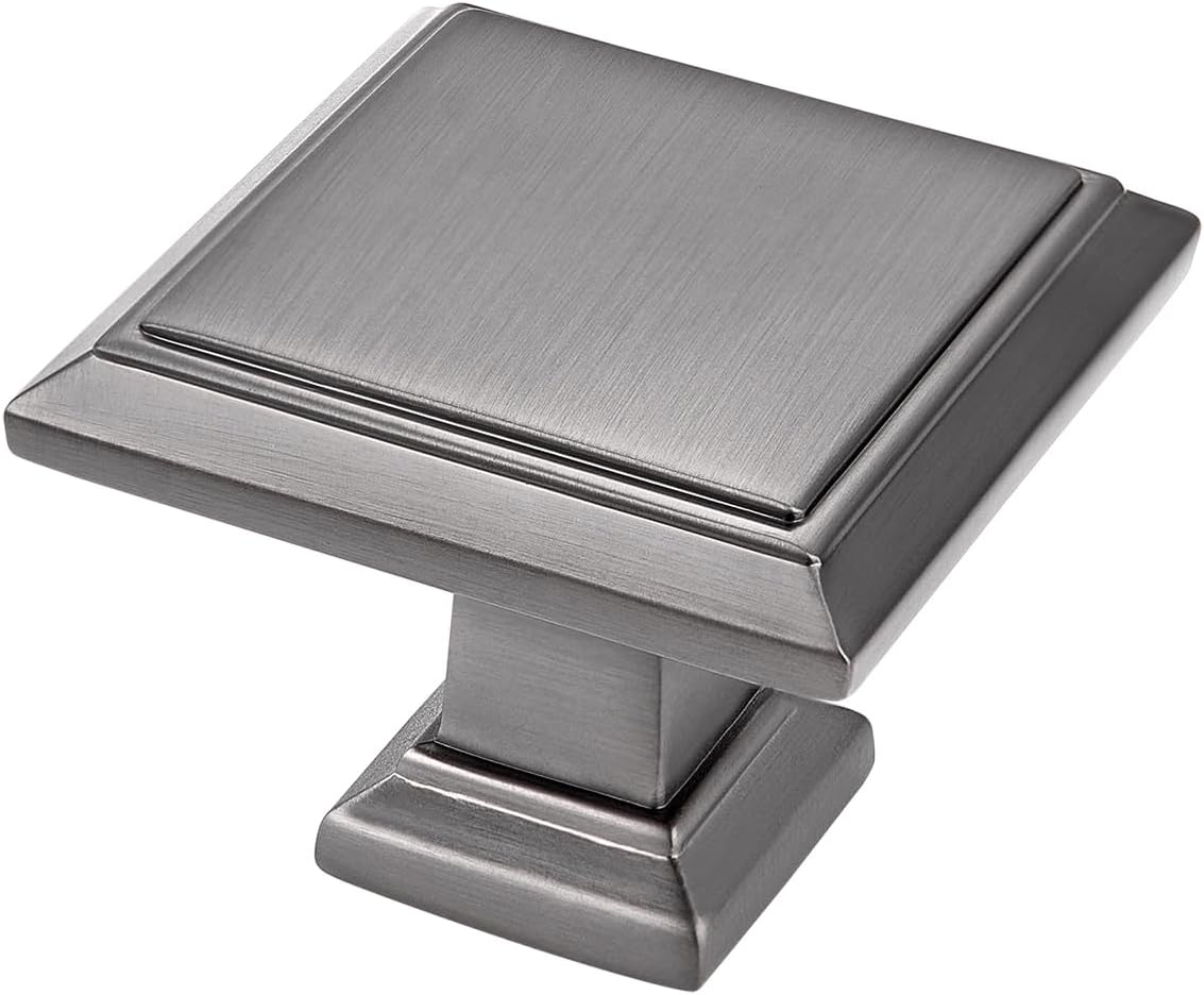 Square Cabinet Knobs - 20 Pack / 1.3 Inch(32mm), Oil Rubbed Bronze Drawer Pulls, Vintage Cabinet Hardware for Kitchen Drawer Knobs, Bathroom Cabinet Pulls, Dresser Decorative Knobs