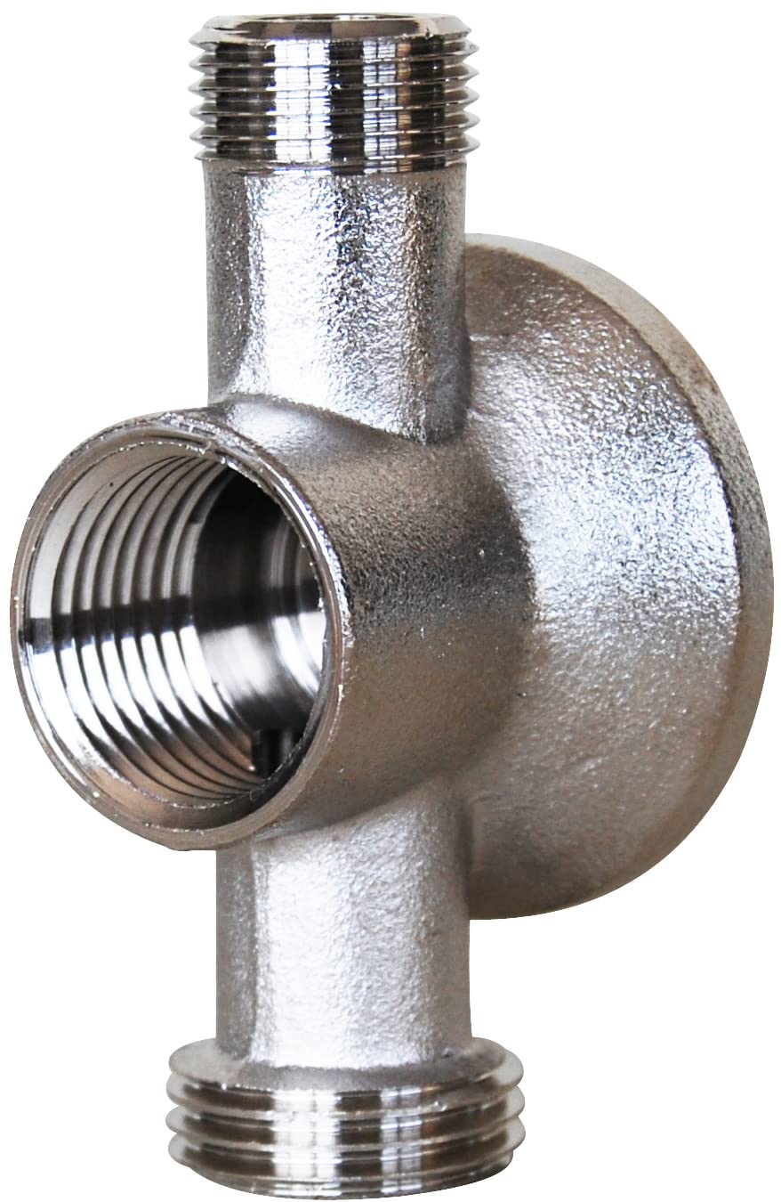 SFERACO Applique double chromé - Entrée Male 15x21 - Sortie 15x21 F et 12x17 M F 15x21 - M 12x17 - Robinetterie salle de bain