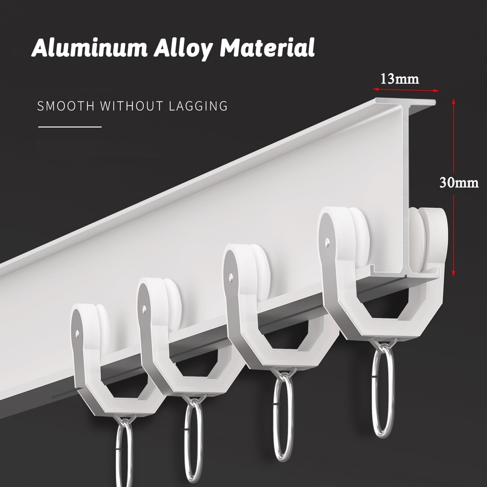 Doppelläufige Gardinenstange, flexible Aluminiumschiene, Decke/Wand, ideal für Schlafzimmer, Wohnzimmer, Erkerfenster und Duschvorhänge