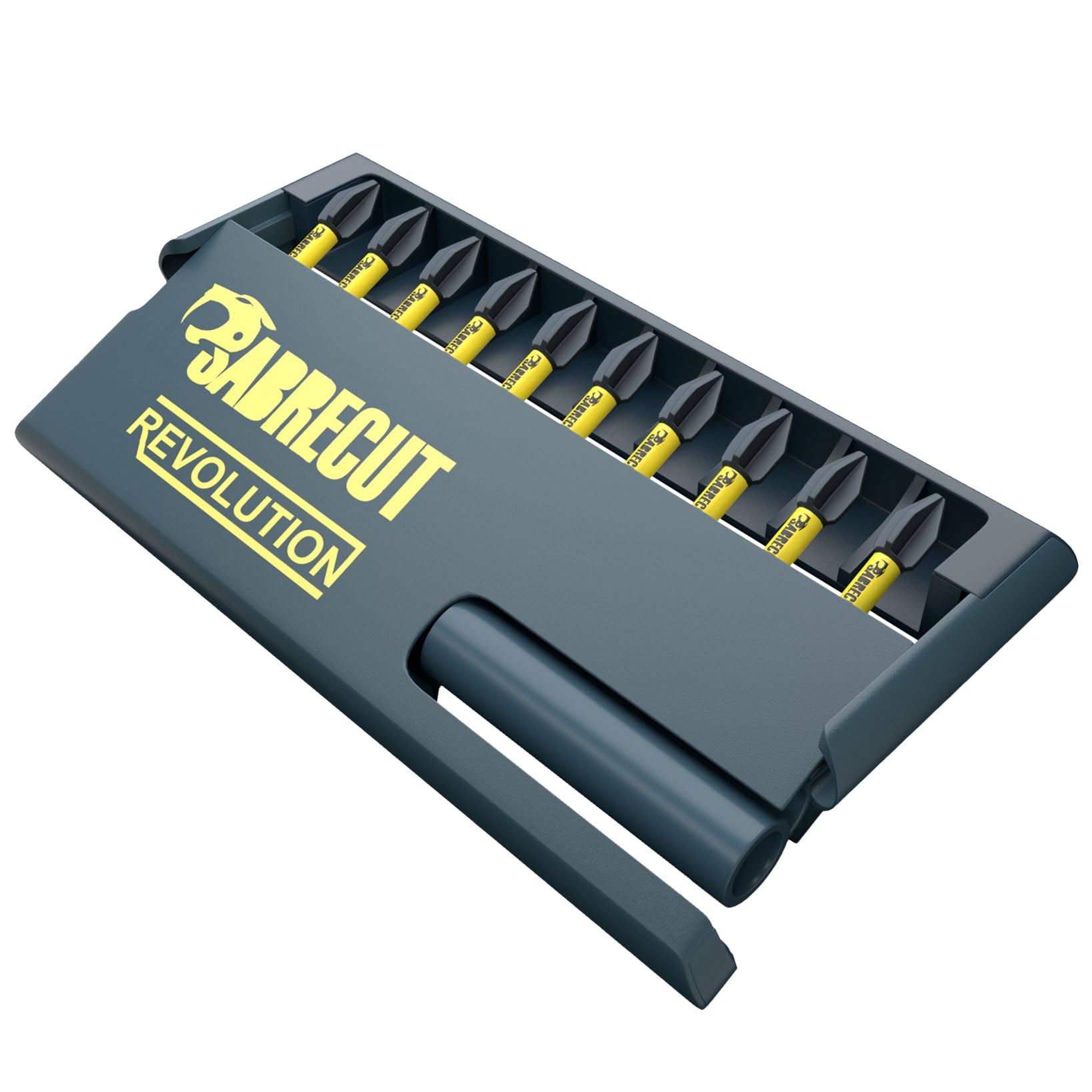 Sabrecut Black 11 Piece Scrkb11ph2 Professional Magnetic 32Mm Ph2 Phillips Impact Bits And 60Mm Bit Holder In Storage Box