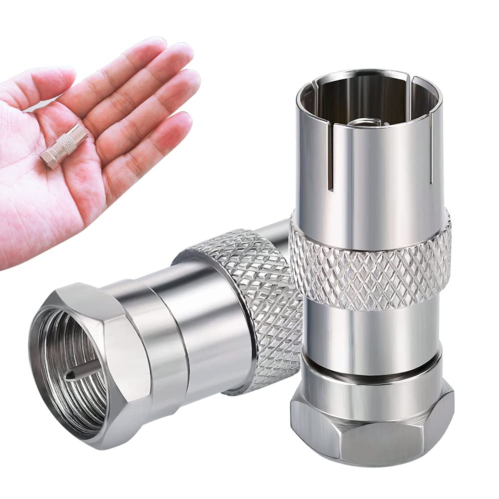 F TIPO MASCHIO-TIPO F Femmina Rf Coassiale Tvcc Adattatore Connettore - Foto 4