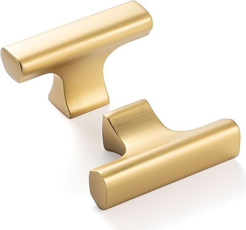 Miniatura 7 de Pomo para gabinete de cocina ZK1303 de bronce aceitado, barra en T  Paquete de 10, mango moderno, herrajes sólidos para cajón, aparador, baño,