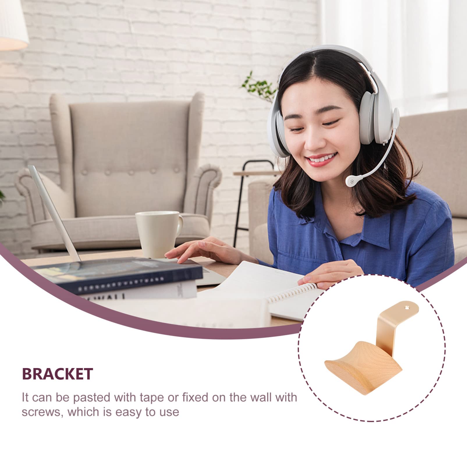 Cabilock 4piezas Soporte De Auriculares De Metal Para Escritorio Gancho Colgante Estable Para Auriculares y Accesorios De Gaming Diseño Anticaída Para Hogar y Estudio Para Espacios
