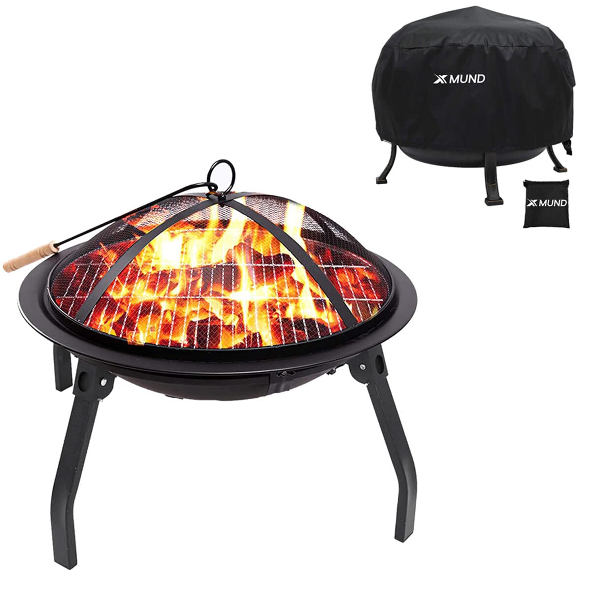 26inch Fire Pit Cover Round BBQ Cooking Stove Protector Waterproof Anti Dust Shelter for Outdoor Camping Picnic Stove